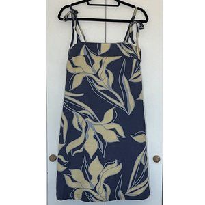 BROOKLYN INDUSTRIES beach sundress vacation tropical print linen size S (runs M)